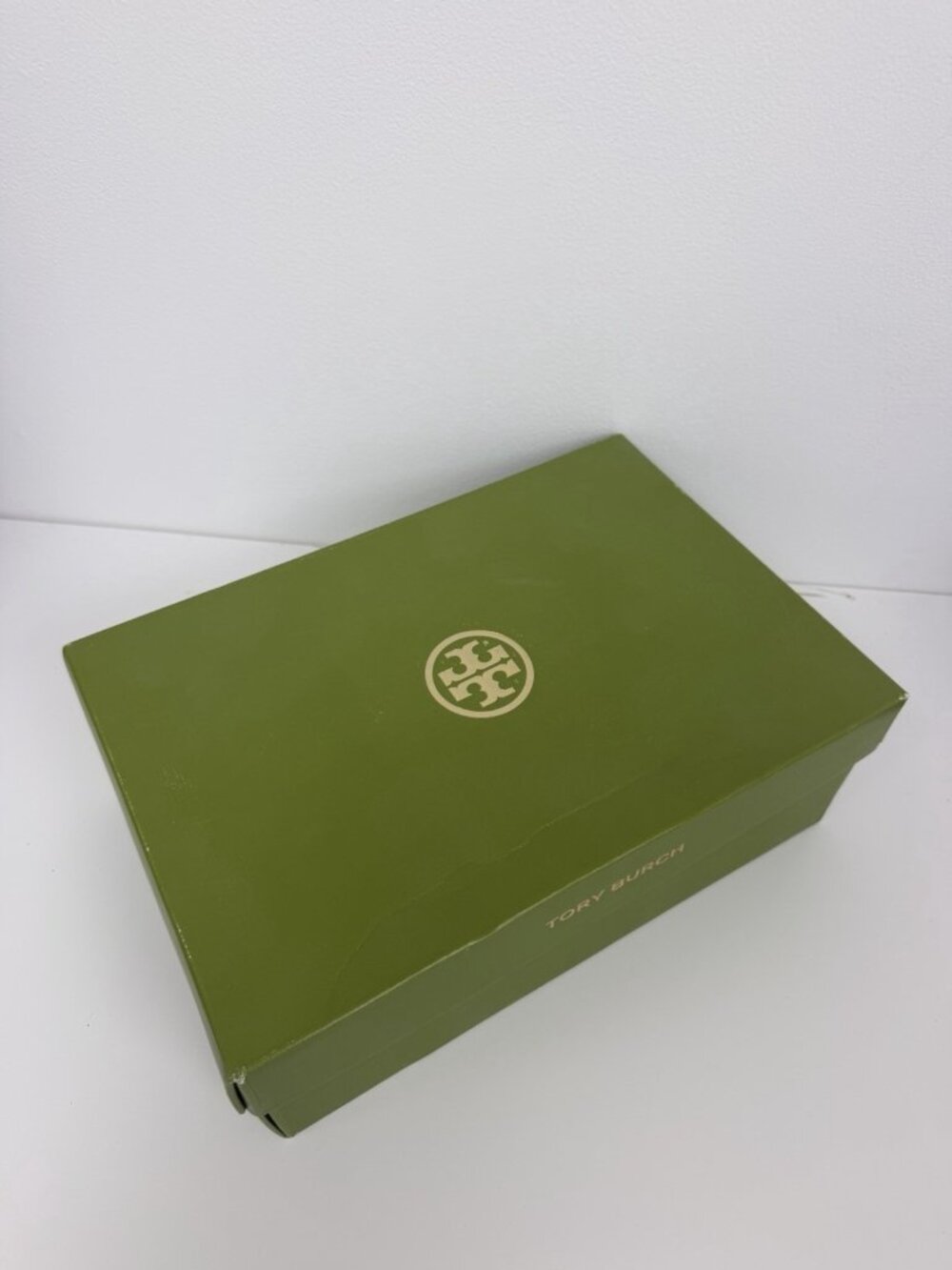 Tory Burch EMPTY Green Shoe Box Storage Gift Box & Bag Closet Display W/ Tissue
